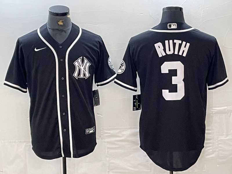 Men's New York Yankees #3 Babe Ruth Black White Cool Base Stitched Jersey,We sell and wholesale Men's New York Yankees #3 Babe Ruth Black White Cool Base Stitched Jersey on line form chian!